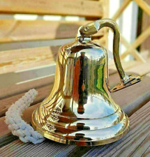 Nautical 5'' Vintage Brass Captain Ship Bell Maritime Wall Bracket Boat Decor picture