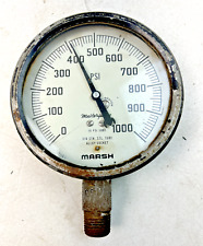 Vintage Marsh Instrument 1000psi Steam Pressure Master Gauge picture