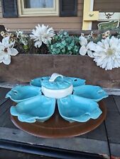 Vintage Hoenig of California Lazy Susan w/ Turquoise & White Apples picture