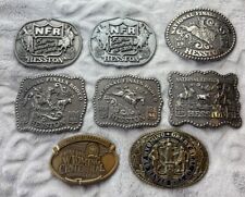 National Finals Rodeo Hesston Belt Buckle Wyoming State Lot Of 8 (1983-1987) picture