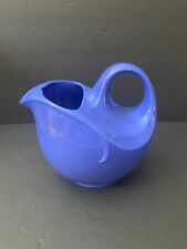 Vintage Hall Solid Blue Pottery Loop Handle Ceramic Pitcher Patent 1233 picture