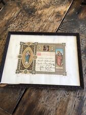 Antique 1908 Sodality Of The Blessed Virgin Mary Certificate Catholic picture