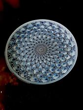 Vintage Japanese White And Blue Fish Scale Signed Plate, 9.5”diameter By 1” High picture