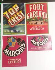 Vintage Original Lot Of Colorado 1947 - 1953 Vegtable Crate Labels picture