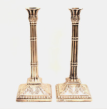 Victorian London English John Cramer Important Couple Candle Holders .925 Silver picture