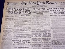 1935 JANUARY 25 NEW YORK TIMES - HAUPTMANN SWEARS HE WAS AT HOME - NT 1951 picture