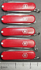 Lot of 5 Victorinox Classic SD Swiss Army Knives Red Great USED Condition picture