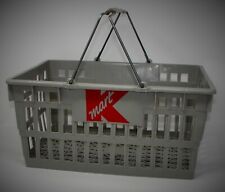 VTG Gray KMART Dept Store Plastic Shopping Hand Basket Wire Handles Collectible picture