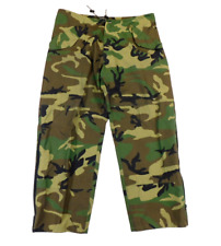 BDU Woodland Camo Cold Weather Pants Large Reg US Army ECWCS Waterproof Nylon picture