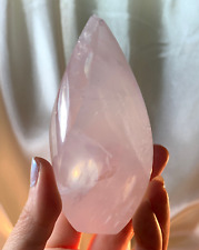 GORGEOUS GEMMY PINK GIRASOL ROSE QUARTZ POLISHED FLAME CRYSTAL TOWER BRAZIL *5 picture