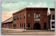 Postcard Marinette WI Armory 1909 picture