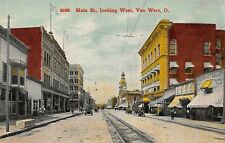 Van Wert Ohio OH Main Street Scene Looking West Buildings Businesses Postcard picture