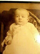 Antique Cabinet Photo Card CDV Beautiful Infant Baby Long Christening Gown picture