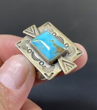 Carolyn Pollack Native American Sterling Silver Square Turquoise Ring Signed CP picture
