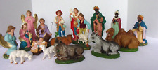 Vintage Lot Of 17 HAND PAINTED Nativity Figures Italy picture