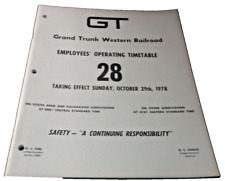 OCTOBER 1978 GRAND TRUNK WESTERN RAILROAD EMPLOYEE TIMETABLE #28 picture