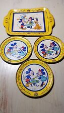 Walt Disney Productions VTG Tin Toy saucers and Tray picture