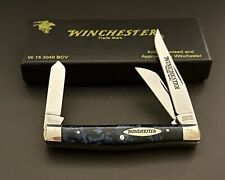 🔥Winchester W15 3040 BCV Knife Blue Crushed Velvet Small Stockman Rare picture