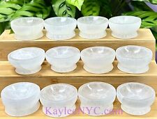 Wholesale Lot 12 Pcs Natural Selenite Aka Satin Spar  Bowls Crystal Healing ~6cm picture