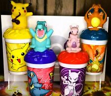 VTG Pokémon Carls JR Plastic Cup with Toppers Cool Kids Combo 2002 Set picture