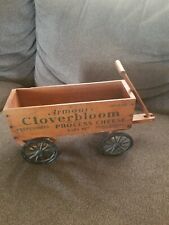 VINTAGE ARMOUR'S CLOVERBLOOM AMERICAN CHEESE WOOD BOX. WAGON CRAFT. CAST WHEELS picture