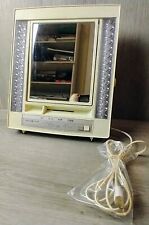 Vintage 1970s GE Deluxe Lighted Vanity Makeup Mirror w/ Curved & Regular Sides picture