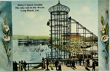 Early 1900's Bisby's Spiral Airship Long Beach, CA California Park Ride Postcard picture