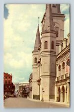 New Orleans LA St Louis Cathedral Jackson Square Louisiana 1951 Old Postcard picture