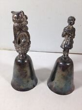 Pair of REED and BARTIN Silverplate Mini Christmas Hand Bells picture