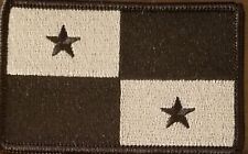 Panama Flag Patch W/ VELCRO® Brand Fastener Gray & Black Tactical Black Border  picture