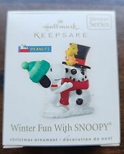 Winter Fun with SNOOPY Hallmark Miniature 2008 Ornament PEANUTS Snowman #11 picture
