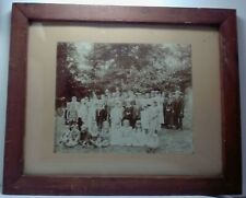 Antique B&W Photo Large Reunion Adults & Kids Framed picture