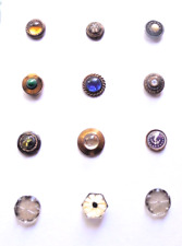 Antique Vintage Charm String and Design Under Glass Buttons - Lot of 12 -  G13 picture