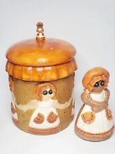 Vtg Burlap Rag Doll Cookie Jar/Sponge/Utensil Holder 1970's Sittre Ceramics picture