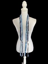 Antique Blue and  Satin Double Ribbon Graduation Lei (Custom orders available) picture