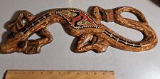 Hand Carved Wood Lizard Hand painted 20in Made in Jamaica #2318Hall picture