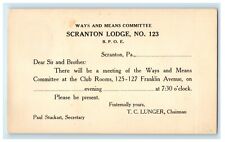 Scranton Lodge Committee Meeting Club Rooms Advertising Pennsylvania PA Postcard picture