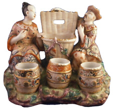 Antique 19thC French Bayeux Porcelain Figural Spice Dish Porcelaine France  picture