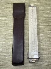 Fredrick Post 1460 Versalong Slide Ruler Hemmi Bamboo Japan W/ Leather Case VTG picture