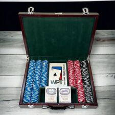 World Poker Tour Chip Set W/ Rio & Caesar’s Palace Playing Cards In Wooden Case picture