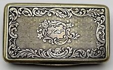 Antique Victorian Silver Snuff Box Engraved CJ NS picture