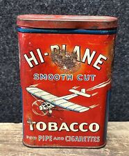 Antique Vtg 1910s 20s Hi-Plane Smoking Tobacco Vertical Pocket Tin Empty picture