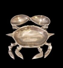 Vintage Sea Crab Aluminum Divided Serving Dish Beach Summer Party Tray Nautical  picture