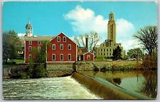 Vtg Pawtucket Rhode Island RI Slater Mill & City Hall 1950s View Old Postcard picture