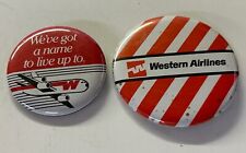 2x Vintage WESTERN AIRLINES Pinback Buttons 1-3/4” To 2-1/4” picture