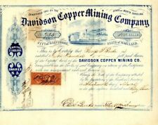 Davidson Copper Mining Co. - Stock Certificate - Mining Stocks picture
