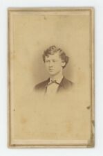 Antique CDV Circa 1860s Handsome Young Man With Wavy Hair  San Francisco, CA picture