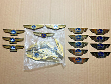 25 VINTAGE 80s EASTERN AIRLINES Plastic Junior Pilots Wings Stick On Pins Black? picture
