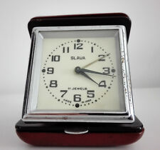Vintage Soviet Russian voyage SLAVA table alarm clock USSR 11 jewels clocks picture