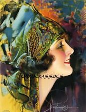 Antique 1926 Rolf Armstrong Rare Art Deco Turbaned Flapper PinUp Print Gorgeous picture